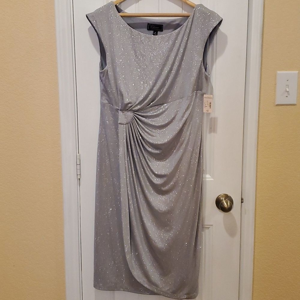 Dressbarn Collection Metallic Shinny Dress Size 16 - Picture 5 of 8